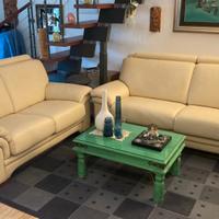 Salotto 3+2 in pelle pieno fiore NUOVO