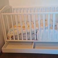 lettino culla 60x120 neonato legno cancello