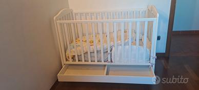 lettino culla 60x120 neonato legno cancello