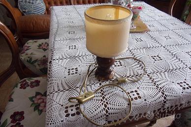 Abat-jour da comodino legno e tessuto plastificato