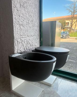 COPPIA SANITARI NERI OPACHI CON COPRIWC IN PROMO!!