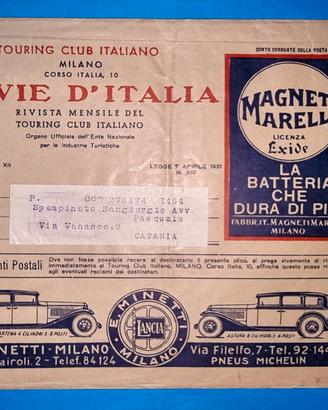 Grande busta T.C.I. con pubblicitaria anni '30