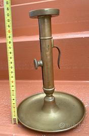 Porta candela candeliere bugia antico in ottone