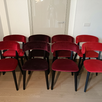 8 sedie poltroncine imbottite velluto design