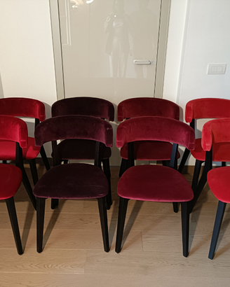 8 sedie poltroncine imbottite velluto design