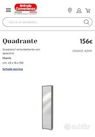 Scarpiera specchio Quadrante Mondo Convenienza