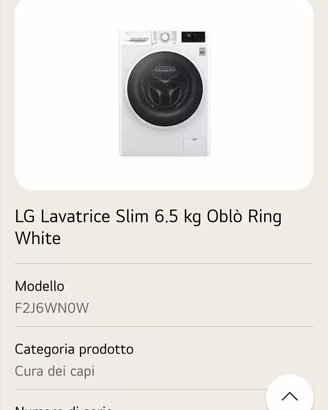 Lavatrice LG slim direct drive