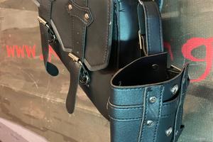 Borsa laterale moto custom Harley universale nera