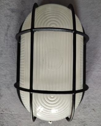 Plafoniera in allumio IP54 ovale nera