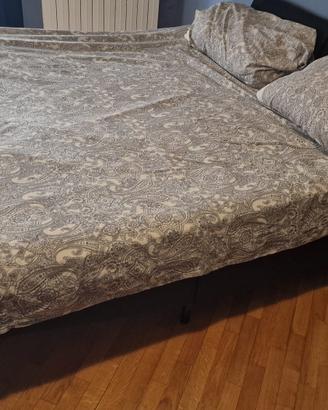 LETTO FRANCESE 140x200 in Similpelle Nero con LED