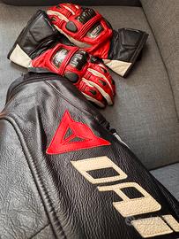 Completo pelle Dainese: giacca + pantaloni tg 48