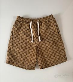 Pantaloncini Bermuda Gucci Pattern GG Canvas Beige