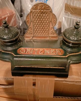 Calamaio antico ghisa marchiato Gritzner fine 800