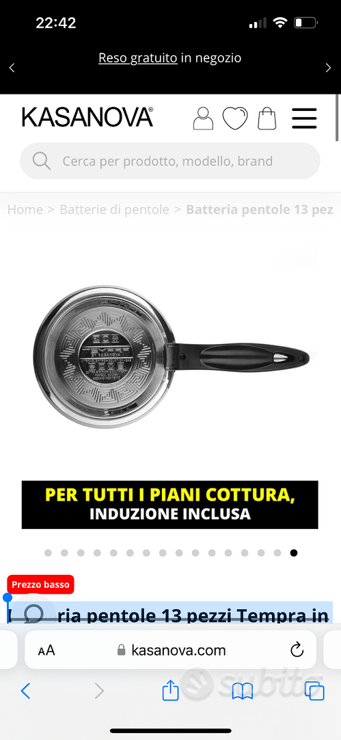 Batteria pentole 13 pezzi - Tempra in acciaio inox - Kasanova