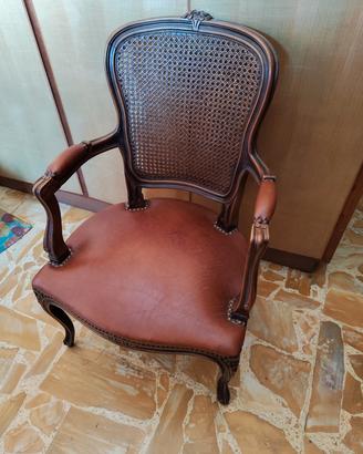 poltrone in legno e pelle