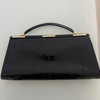 Borsa vintage LINEA GIEMME Italy – pelle nera effe