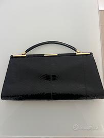 Borsa vintage LINEA GIEMME Italy – pelle nera effe