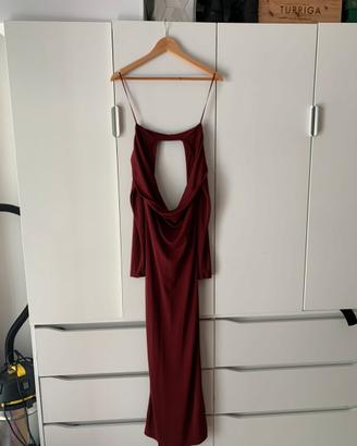 Abito lungo maniche lughe schiena scoperta Zara