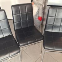 3 Sedie in Simil Pelle Nera - Mondo Convenienza