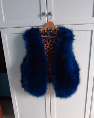 Gilet Eco-Pelliccia Gio Cellini Milano – Blu Elett