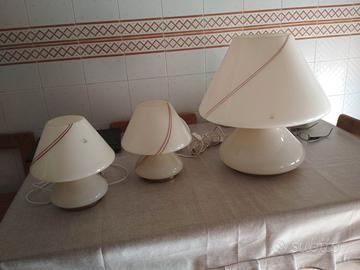 Tris lampade lumi vetro Murano Mod Fungo