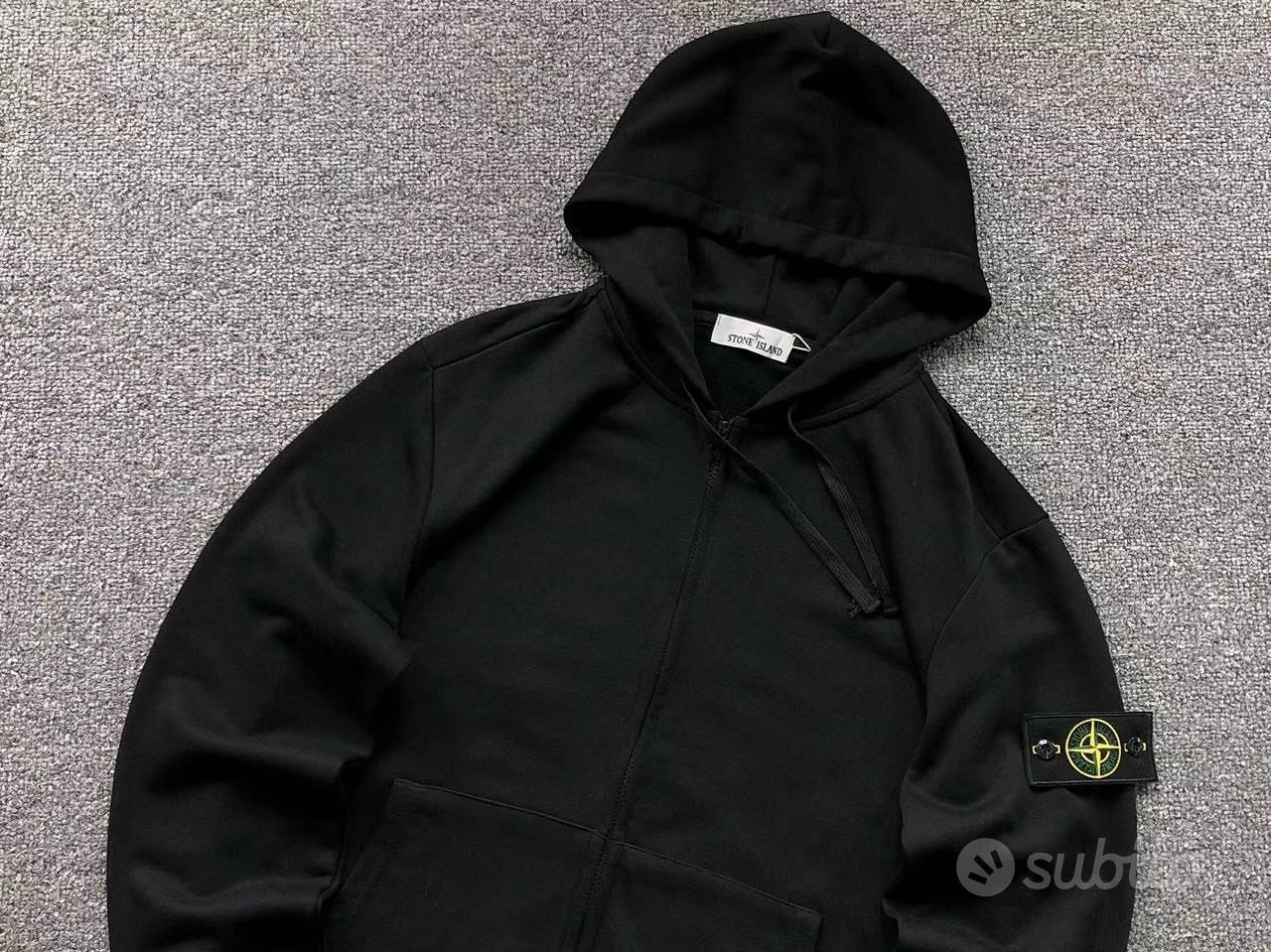 Stone Island Felpa Uomo con Zip Nera Taglia M Abbigliamento e