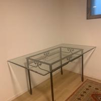 Tavolo ferro batttuto e vetro