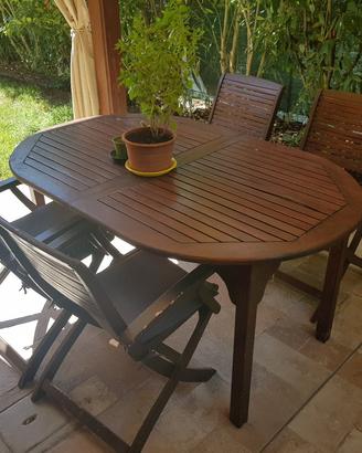 tavolo allungabile + sedie da giardino 