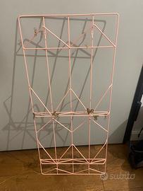 Portafoto con mollettine e lucine led rosa