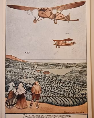 Cartolina aeronautica fascista 1933 Bruno da Osimo