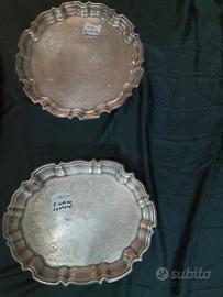 set di vassoi in Sheffield plate vintage 