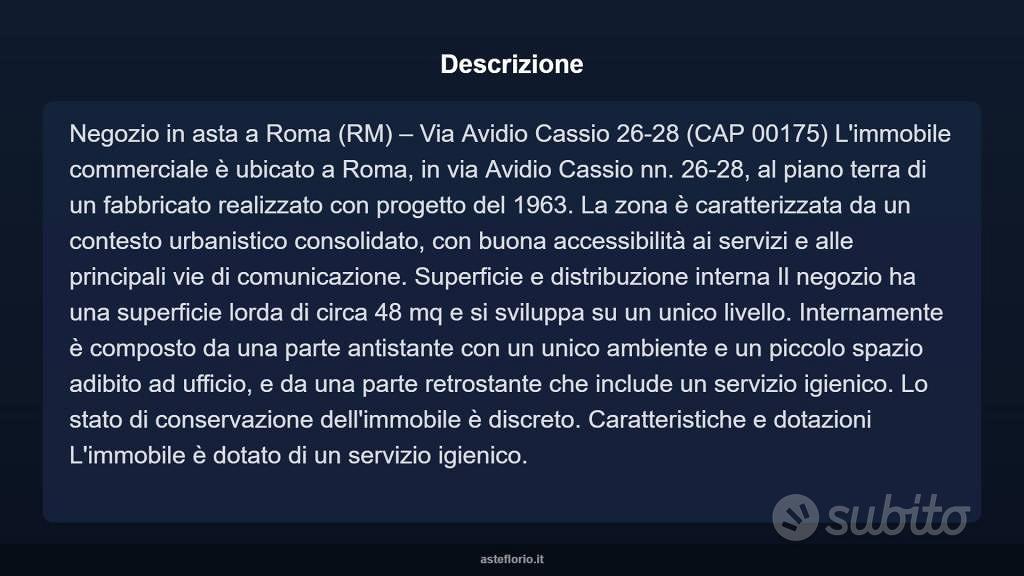 Immobile in asta di 48 m² a Roma - Altro