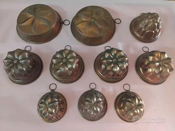 Lotto Rame - 10 stampi e formine Rame 