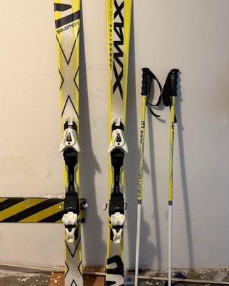 Salomon X max 170cm, raggio 15, bastoncini inclusi