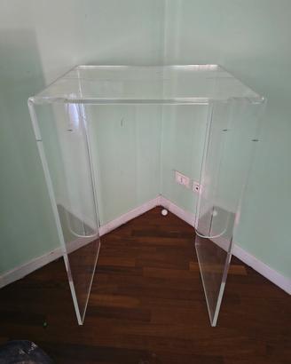 Set tavolini a ponte in plexiglass trasparente