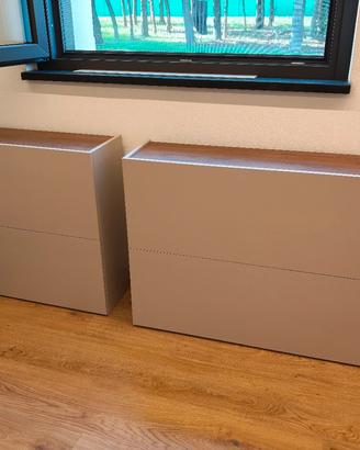coppia di scarpiere cashmere e rovere scuro 