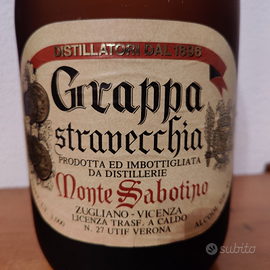 Bottiglia grappa stravecchia monte Sabotino 1969