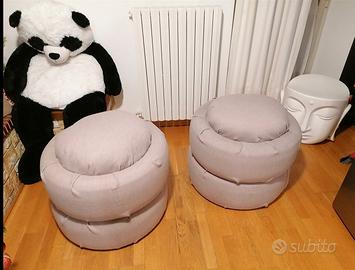 poltroncine, pouf, sedie con tessuto tipo lana