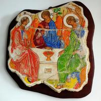 SANTISSIMA TRINITA' Affresco su pietra tufo