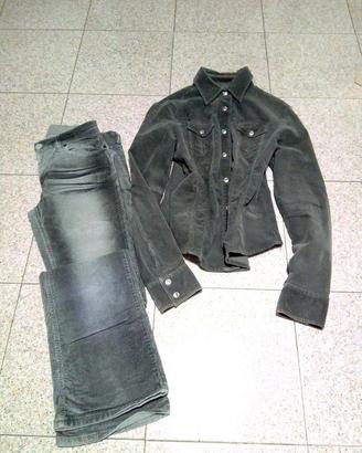 completo camicia pantalone Fornarina velluto