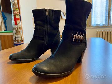 Stivaletti neri in pelle Caprice con tacco - Tg 38