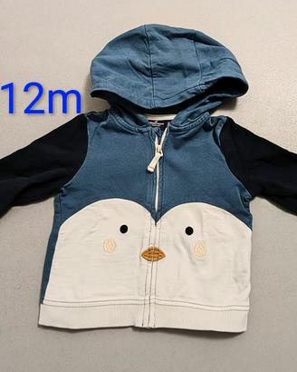 Felpa pinguino 9-12mesi