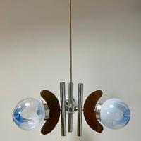 LAMPADARIO A SOSPENSIONE MAZZEGA VETRO BLU SPACE