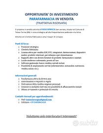 PARAFARMACIA - trattativa riservata