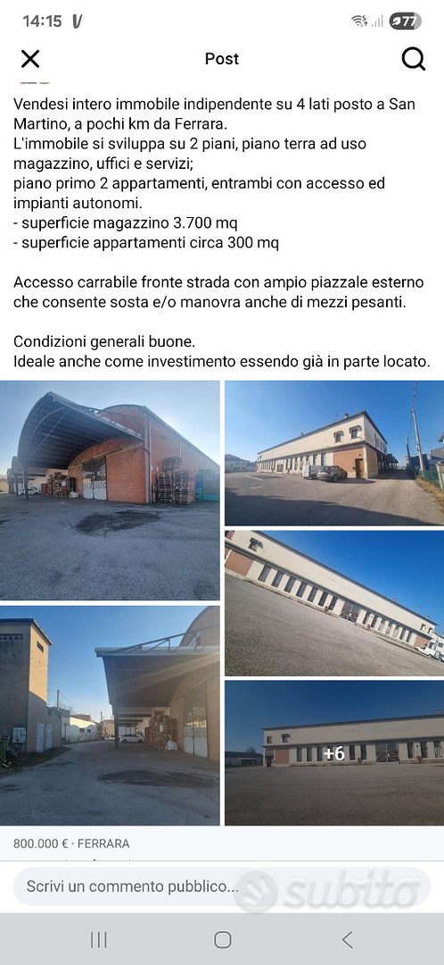 Magazzino capannone San Martino FERRARA