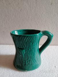 Vaso Verde ad effetto corteccia anni70 alto 10,3cm