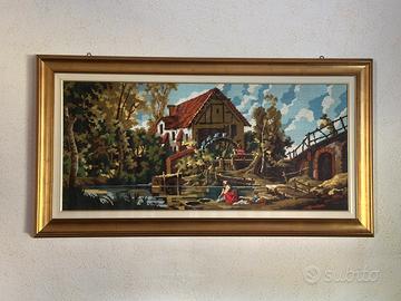 Quadro mezzo punto con cornice dorata (133 70)