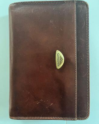 Agenda organizer Samsonite in vera pelle con zip