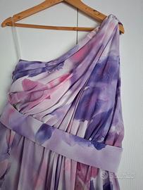 abito monospalla lungo elegante cerimonia 