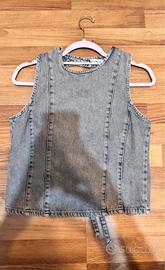 Denim halter neck top